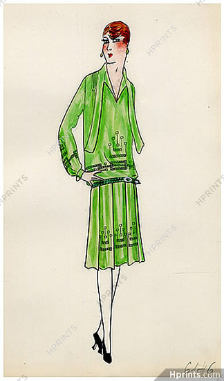 flapper 1920 drawing