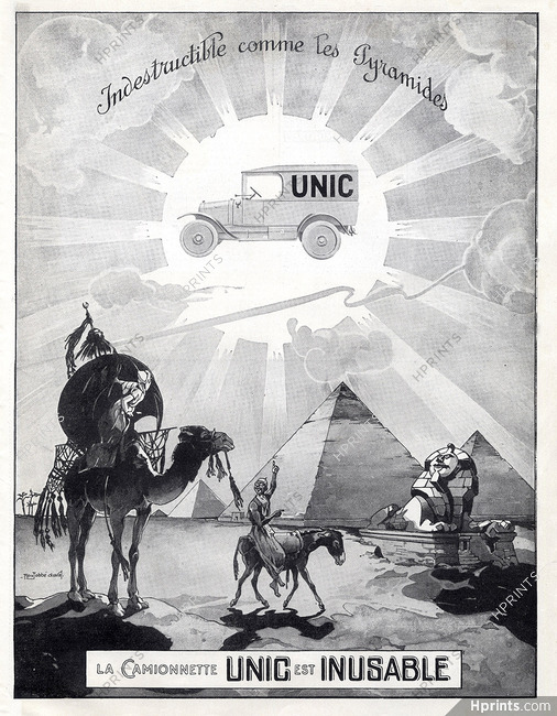 Unic (Cars) 1922 Pyramids, Egypt, Sphinx, Camel, Arabic, Félix Jobbé-Duval