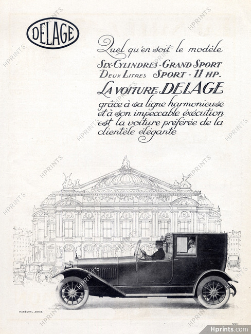 Delage (Cars) 1922 Opéra Garnier