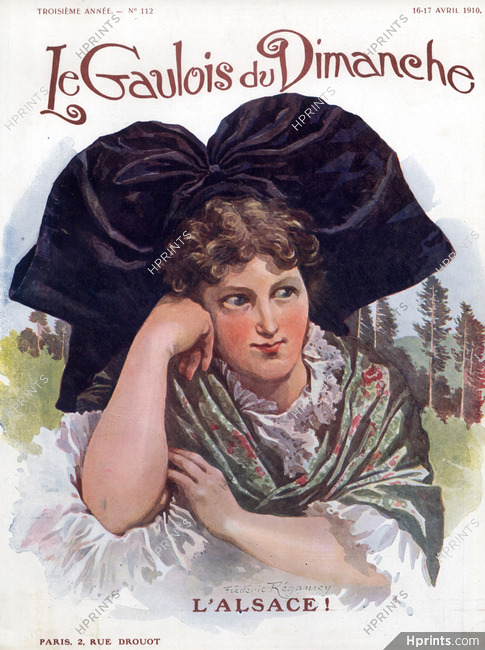 Frederic Regamey 1910 Alsatian Portrait, Regional Costume