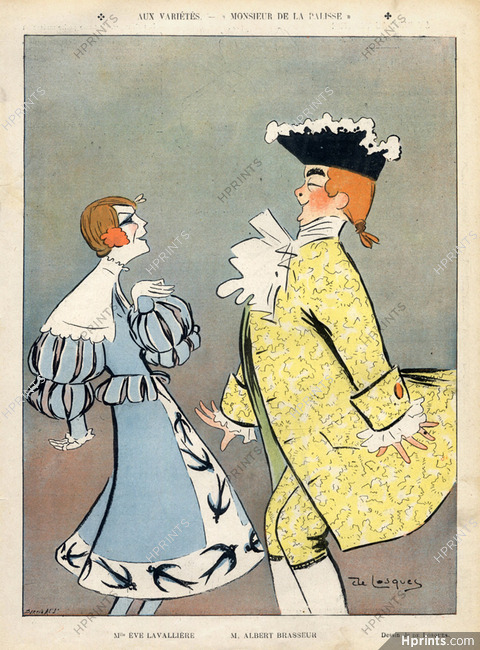 De Losques 1904 Eve Lavallière, Albert Brasseur, Caricature