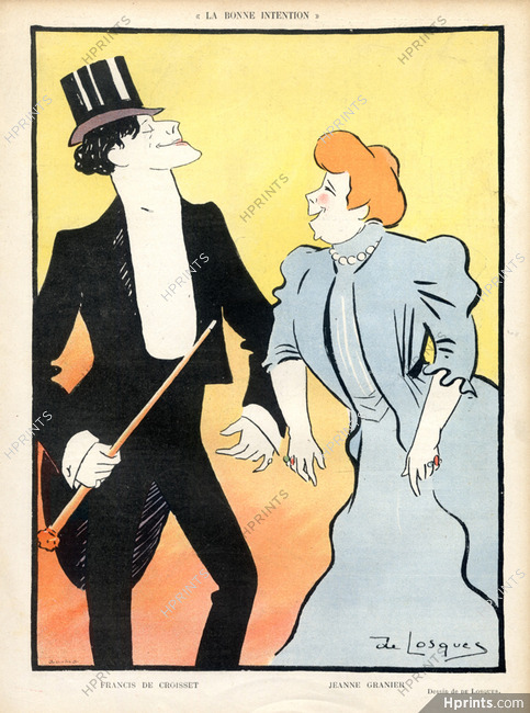 De Losques 1905 Francis de Croisset & Jeanne Granier, Caricatures