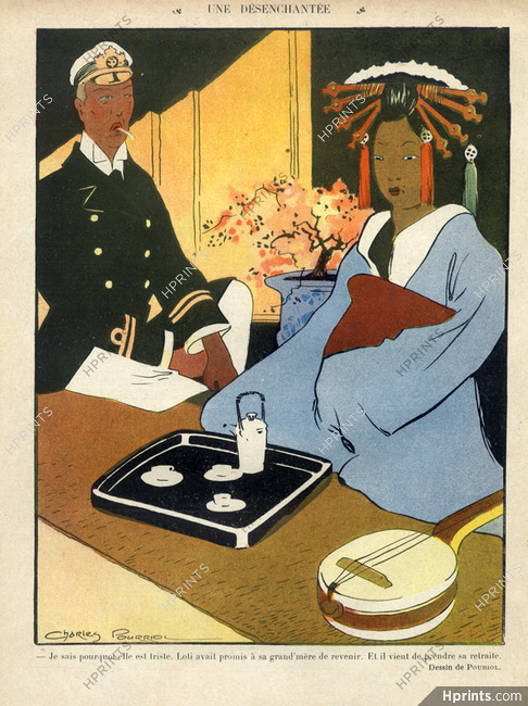 Charles Pourriol 1910 "Une Désenchantée" Captain, geisha