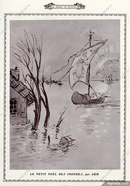 SEM (Georges Goursat) 1910 Christmas of the Flooded
