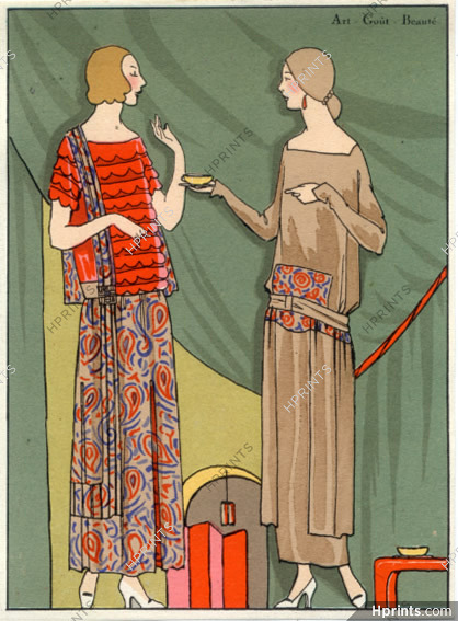 Bernard & Cie, Martial Et Armand 1923 Fashion Illustration, Pochoir
