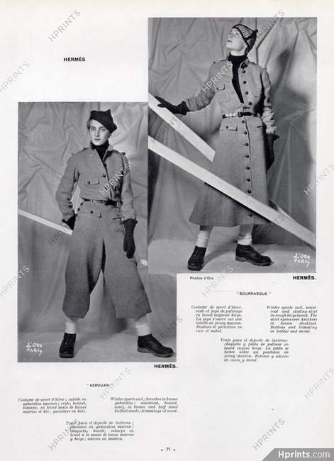 Hermès (Sportswear) 1933 Winter Sports Fashion, Models Kerouan & Bourrasque