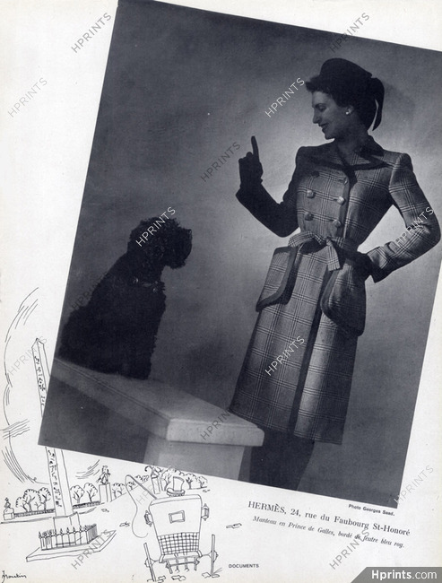 Hermès (Couture) 1942 Fashion Photography, Poodle Dog
