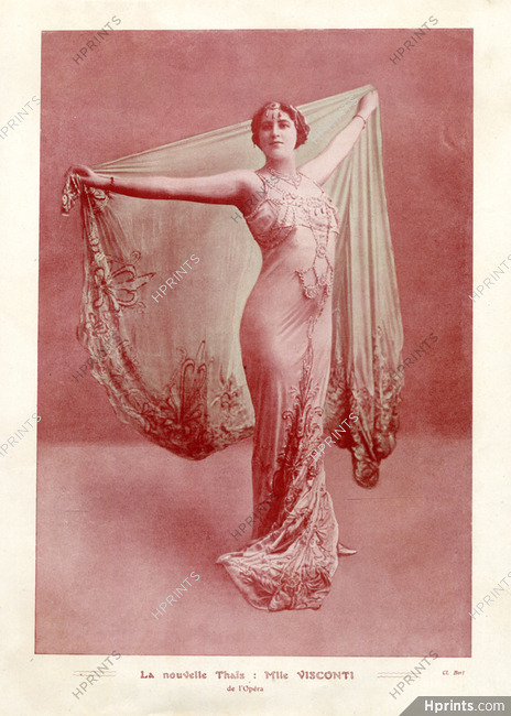 Mlle Visconti 1911 Thaïs Theatre Costume, Photo Bert