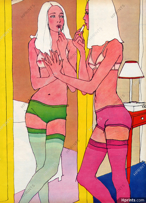 Antonio Lopez 1967 Lingericolor, Bas de Nylon Galeries Lafayette, Slips Cidényl