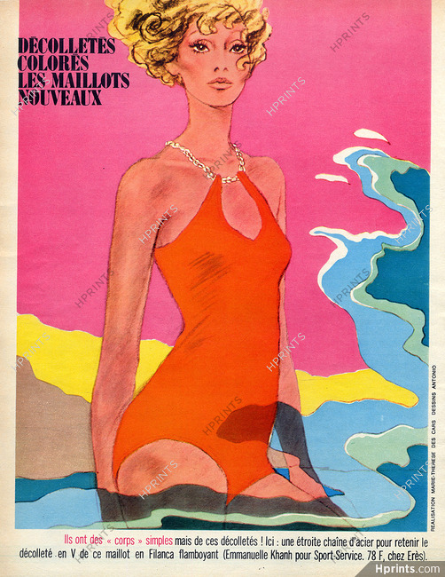 Antonio Lopez 1967 Emmanuelle Khanh for Erès Swimwear