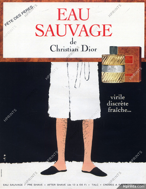Christian Dior (Perfumes) 1969 René Gruau, Eau Sauvage