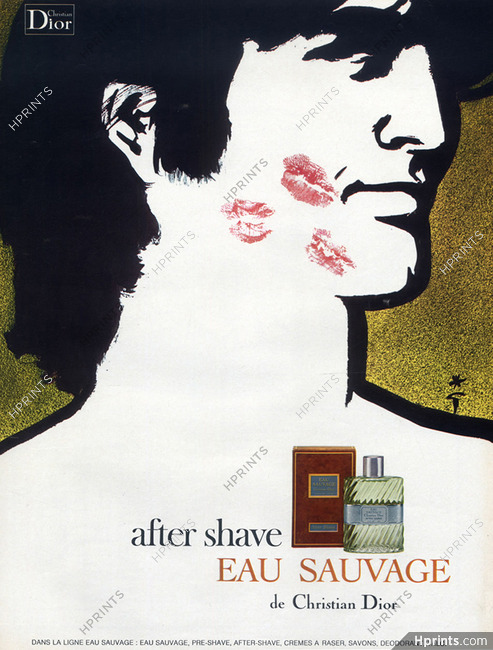 Christian Dior (Perfumes) 1973 Eau Sauvage After Shave, René Gruau