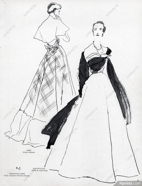 Pierre Simon 1949 Grès & Balenciaga, Evening Gown