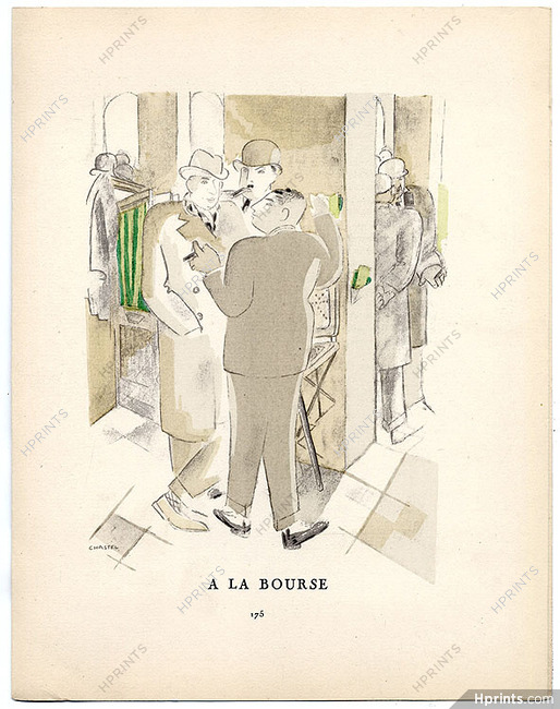 Roger Chastel 1924-25 Hommes d'Argent, A la Bourse,The Stock Exchange, Gazette du Bon Ton