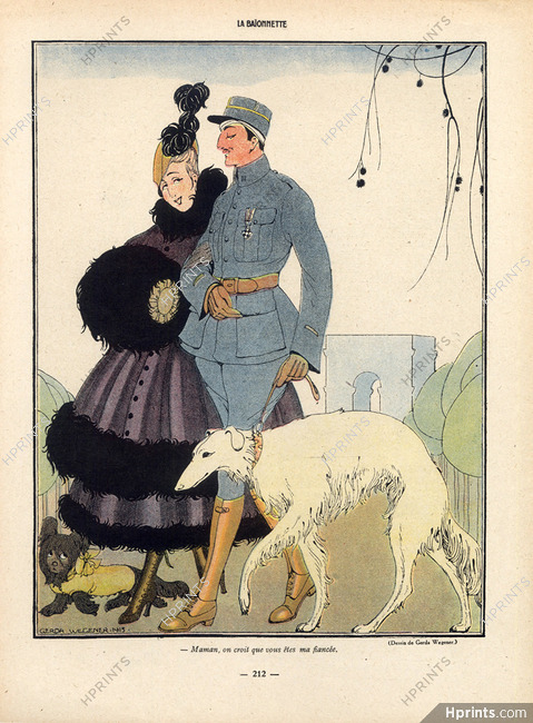 Gerda Wegener 1916 The Mother and her Soldier Son, Sighthound