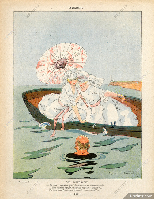 Louis Icart 1916 Boating, Elegantes
