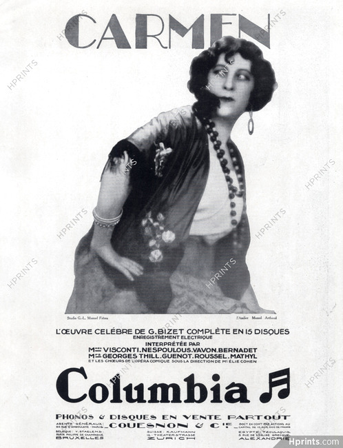 Columbia (Music) 1928 Carmen, Portrait, Gypsy