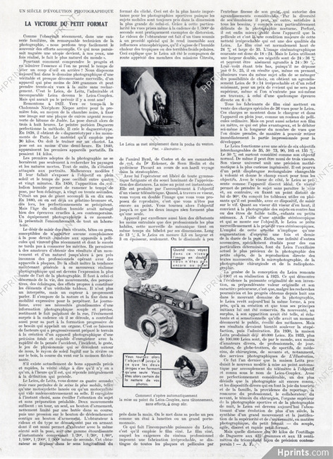 La victoire du petit format, 1933 - Leica Leitz Couplex, Texte par A. F.