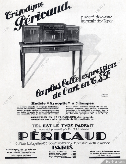 Péricaud (Music) 1928 Synoptic, Atelier Frock