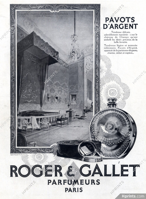 Roger & Gallet (Perfumes) 1928 Pompadour Bedroom, Pavots d'Argent
