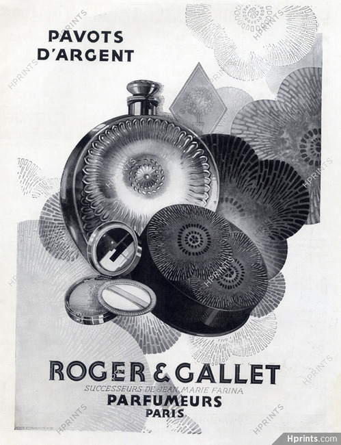 Roger & Gallet (Perfumes) 1929 Pavots d'Argent, Art Deco Style