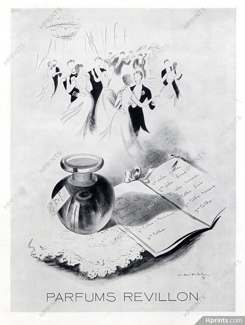 Revillon (Perfumes) 1939 Carnet De Bal, Andrey Michel, Dancers