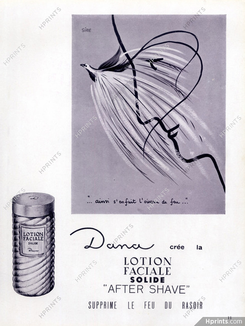 Dana (Cosmetics) 1952 Lotion Faciale Solide, After Shave, Bird