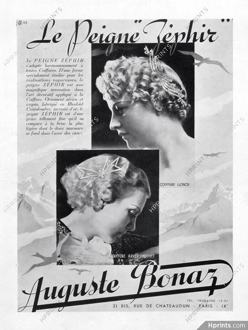 Auguste Bonaz (Combs) 1937 Hairstyle Llonch & Arvet-Thouvet