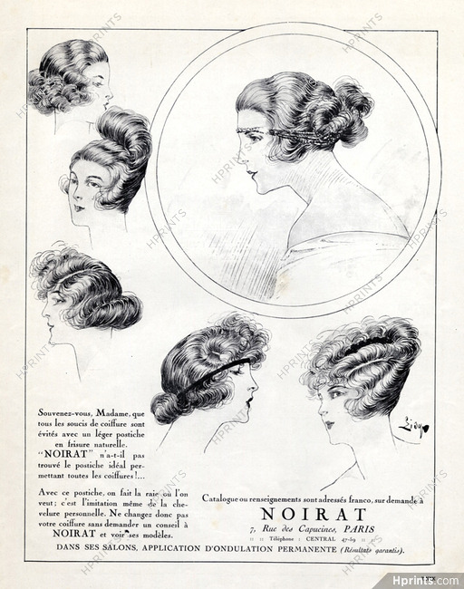 Noirat (Hairstyle) 1922 Hairpieces, Wig