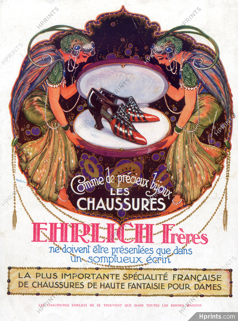 Ehrlich Frères (Shoes) 1922 Art Deco Style, Davril
