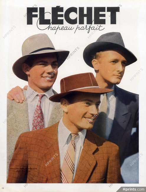 Fléchet 1949 Hats for Mens, Guy Arsac