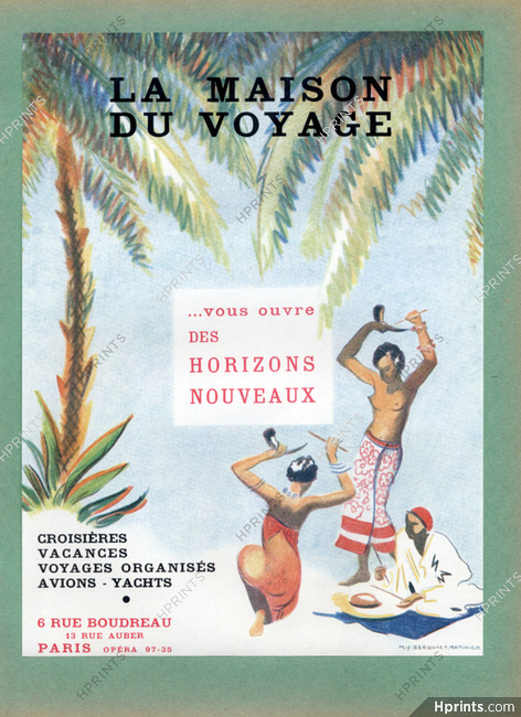 La Maison du Voyage 1937 Berquier Marinier, Dancer Topless Tahiti