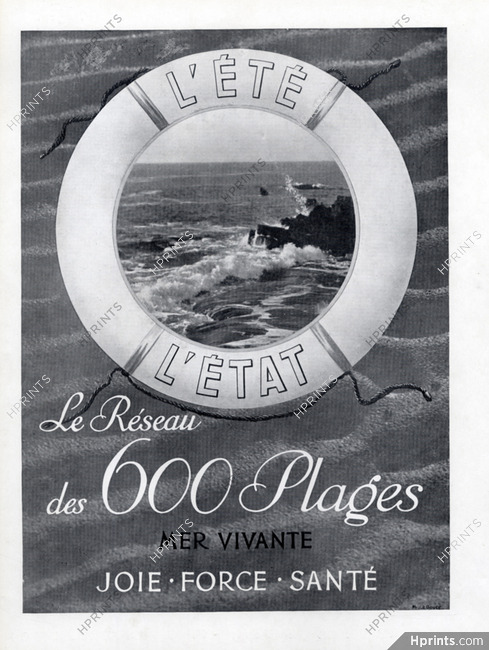 Le Reseau des Plages 1937 Seashore, Photo Le Boyer