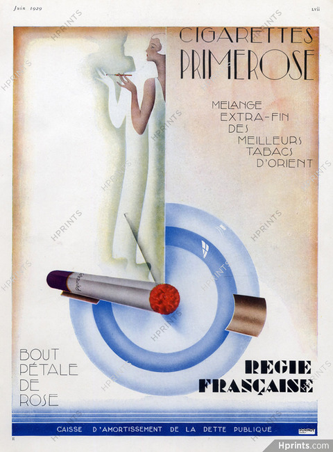Primerose (Tobacco smoking) 1929 Oriental Cigarette, Cigarette Holder, Art Deco Style