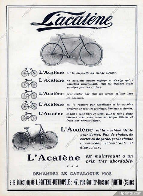 L'Acatène Métropole (Bicycles) 1908 Kossuth