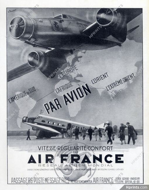 Air France (Airlines) 1937 E.Boudet, Airplane