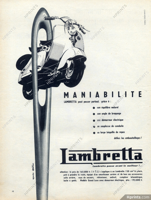 Lambretta (Motorcycles) 1956 Motor-Scooter, Yves Betin