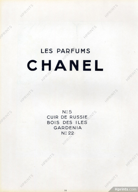 Chanel (Perfumes) 1937 Numéro 5, Cuir De Russie, Numéro 22