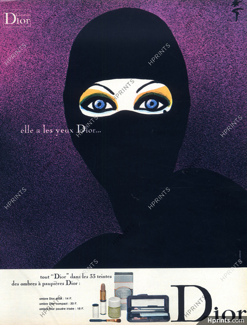Christian Dior (Cosmetics) 1971 Elle a les yeux Dior... Eye Make-up, Gruau