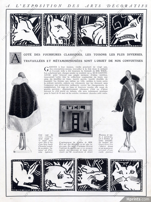 Weil 1925 Fur Coat, Exposition Arts Decoratifs, Store Art Deco