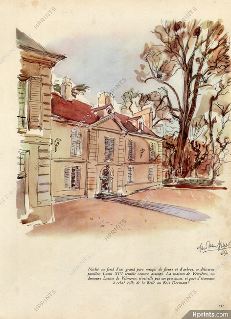 La Maison de Verrières, 1947 - House of Louise de Vilmorin, Guillaume Gillet, Text by Jean Cocteau, 5 pages