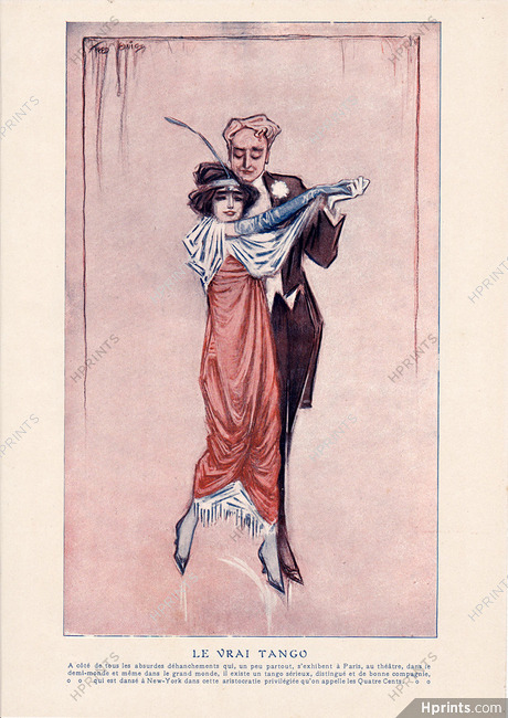 Fred Lewis 1913 "Le Vrai Tango" The Real Tango Dance, New York, Aristocratie "Les Quatre Cents"