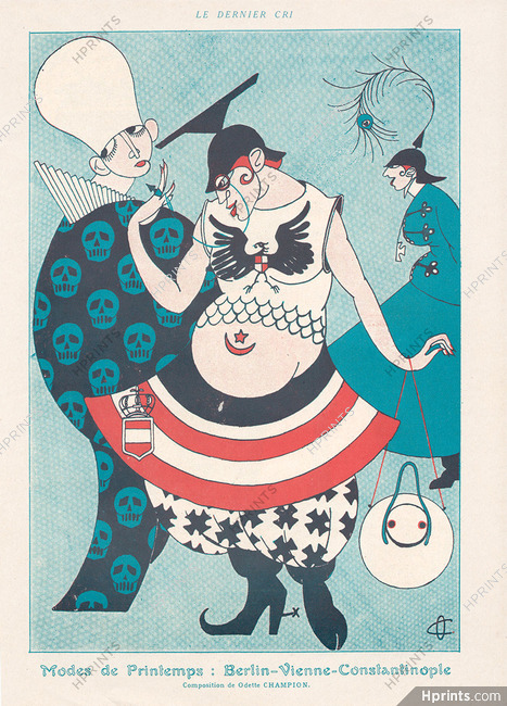 Odette Champion 1915 ''Berlin-Vienne-Constantinople'' Berliner Fashion, Caricature