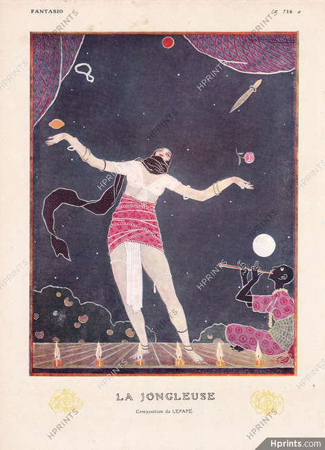 Georges Lepape 1913 La Jongleuse, The Juggler, Circus
