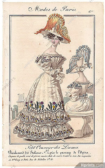 Petit Courrier des Dames 1827 N°475 Modes de Paris Julie Ribault