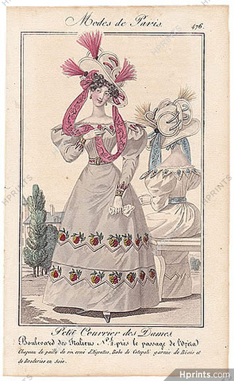 Petit Courrier des Dames 1827 N°476 Modes de Paris Julie Ribault