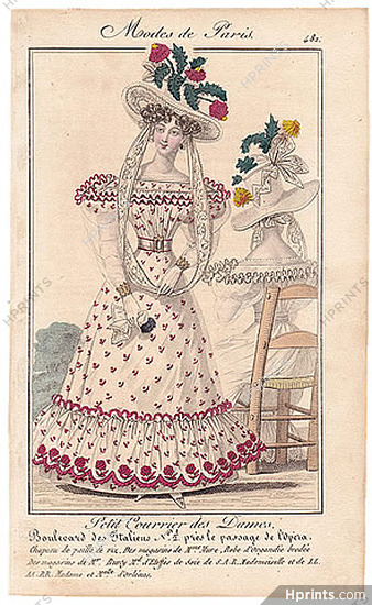 Petit Courrier des Dames 1827 N°481 Modes de Paris Julie Ribault