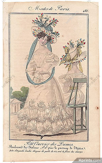 Petit Courrier des Dames 1827 N°485 Modes de Paris Julie Ribault