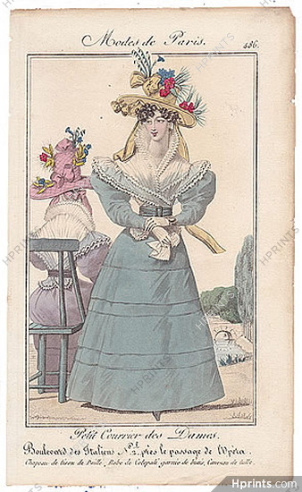 Petit Courrier des Dames 1827 N°486 Modes de Paris Julie Ribault