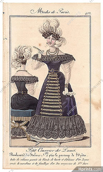 Petit Courrier des Dames 1827 N°453 Modes de Paris Julie Ribault
